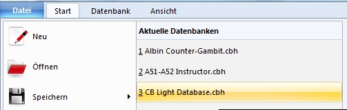 List of recently opened databases