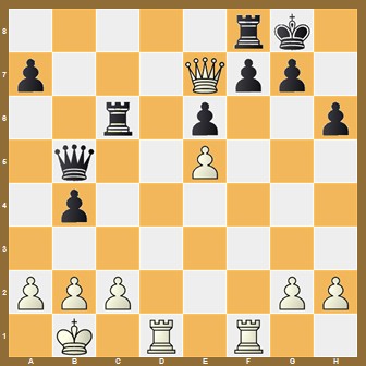 fen:5rk1/p3Qpp1/2r1p2p/1q2P3/1p6/8/PPP3PP/1K1R1R2 w - - 0 1;