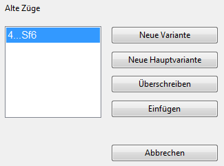 Variation dialog